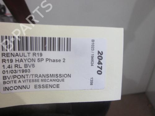 Gearbox RENAULT 19 II (B/C53_) 1.4 (B/C532) | BP26082981M3 