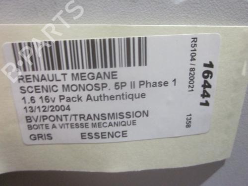 Gearbox RENAULT SCÉNIC II (JM0/1_) 1.6 (JM0C, JM0J, JM1B) | BP26069155M3 