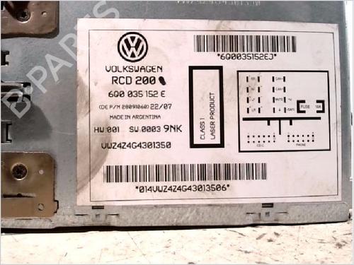 Radio VW POLO (9N_, 9A_) 1.6 16V | BP26114358E6 
