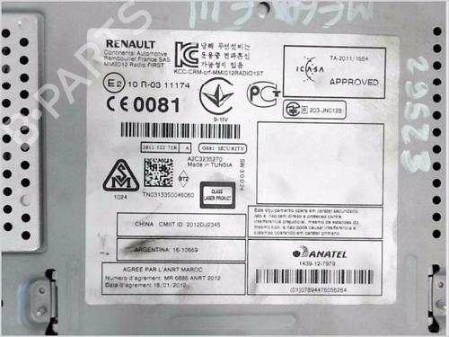 Radio RENAULT MEGANE III Grandtour (KZ0/1) 1.5 dCi (KZ09, KZ0D, KZ1G, KZ29, KZ14, KZ1W, KZ10, KZ1F,... | BP27291519E6 