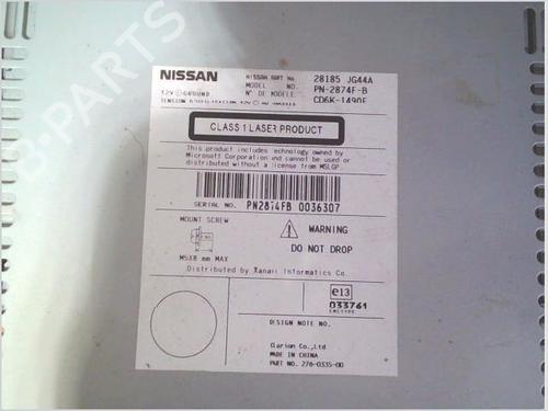 Radio NISSAN QASHQAI / QASHQAI +2 I (J10, NJ10, JJ10E) 2.0 dCi All-wheel Drive | BP26430334E6 