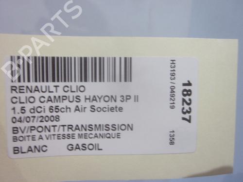 Gearbox RENAULT CLIO II (BB_, CB_) 1.5 dCi (B/CB3M) | BP26062510M3 
