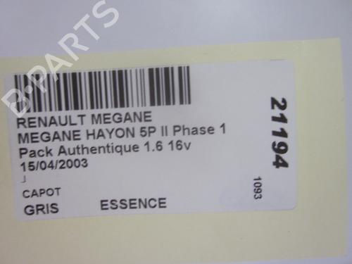 Hood RENAULT MEGANE II (BM0/1_, CM0/1_) 1.6 16V (BM0C, CM0C) | BP26068539C1 