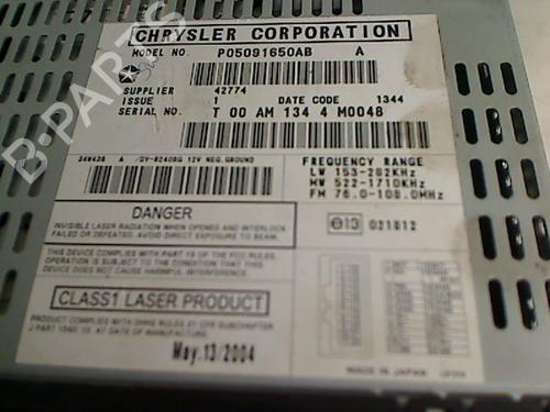 Radio JEEP CHEROKEE (KJ) 2.8 CRD 4x4 | BP26074987E6 