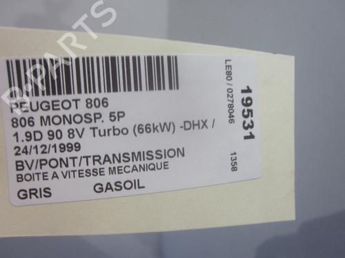 Gearbox PEUGEOT 806 (221) 1.9 TD | BP26070403M3 