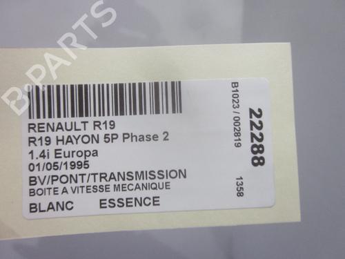 Gearbox RENAULT 19 II (B/C53_) 1.4 (B/C532) | BP26066801M3 