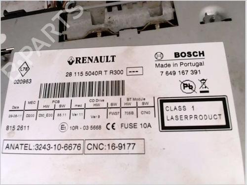 Radio RENAULT SCÉNIC III (JZ0/1_) 1.5 dCi | BP26104250E6 