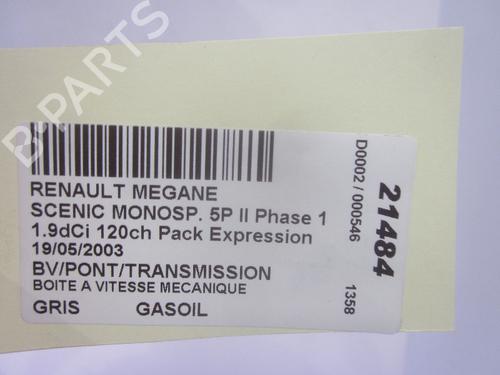 Gearbox RENAULT SCÉNIC II (JM0/1_) 1.9 dCi (JM0G, JM12, JM1G, JM2C) | BP26069178M3 