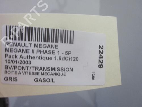 Gearbox RENAULT MEGANE II (BM0/1_, CM0/1_) 1.9 dCi (BM0G, CM0G) | BP26070047M3 