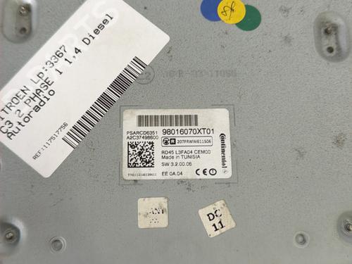 Radio CITROËN C3 II (SC_) 1.4 HDi 70 (SC8HZC, SC8HR0, SC8HP4) | BP30822875E6