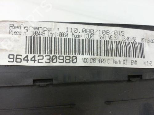 Used Instrument cluster Instrument cluster PEUGEOT 406 Break (8E/F) 2.0 HDI 110 (109 hp) 27122769 27122769