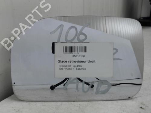 Used Right mirror glass PEUGEOT 106 I (1A, 1C) 1.0 (50 hp) 32121642