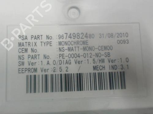 Used Instrument cluster Instrument cluster PEUGEOT 3008 I MPV (0U_) 1.6 HDi (114 hp) 27130950 27130950