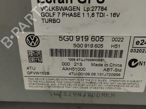 Display monitor VW GOLF VII (5G1, BQ1, BE1, BE2) 1.6 TDI | BP28046761C48 