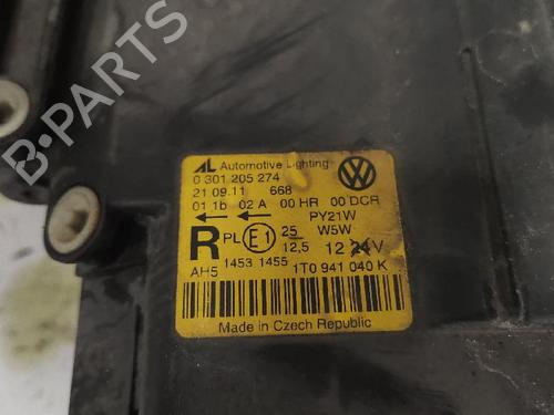 Right headlight VW TOURAN (1T1, 1T2) 2.0 TDI | BP32227625C29