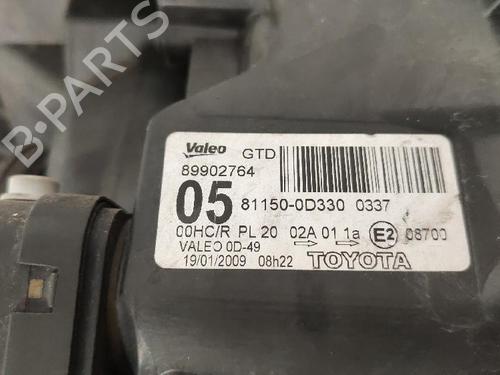 Left headlight TOYOTA YARIS (_P9_) 1.4 D-4D (NLP90_, NLP90R) | BP27424070C28