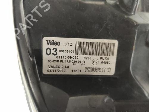 Right headlight PEUGEOT 107 (PM_, PN_) 1.0 | BP29269541C29 