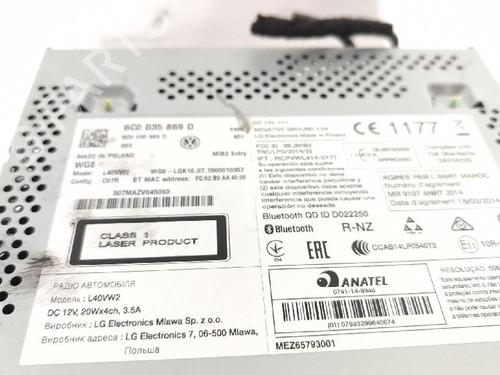 Radio VW POLO V (6R1, 6C1) 1.4 TDI | BP27414863E6 