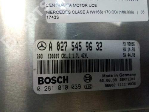 Engine control unit (ECU) MERCEDES-BENZ A-CLASS (W168) A 170 CDI (168.008) | BP1289544M57 