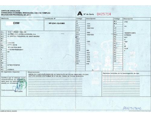 Left taillight CITROËN XSARA PICASSO (N68) 2.0 HDi | BP32033038C34 