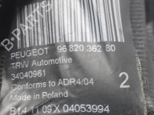 Rear left seatbelt PEUGEOT 3008 I MPV (0U_) 2.0 HDi 150 / BlueHDi 150 | BP16460019I29 