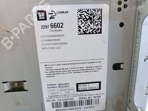 Radio OPEL ASTRA J (P10) | BP27396225E6