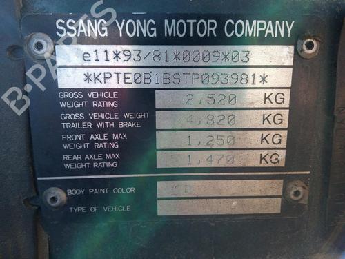 Grille SSANGYONG MUSSO (FJ)  | BP18340969C40 