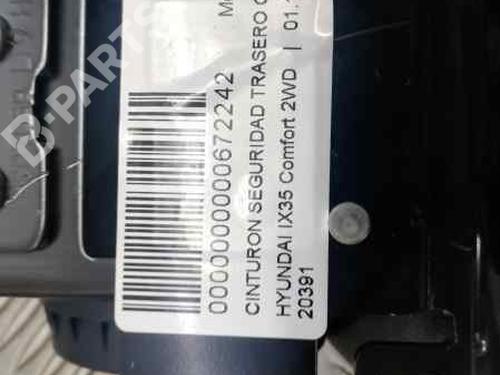 Rear center seatbelt HYUNDAI ix35 (LM, EL, ELH)  | BP8739009I27 