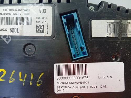 Instrument cluster SEAT IBIZA IV (6J5, 6P1)  | BP27441626C47 