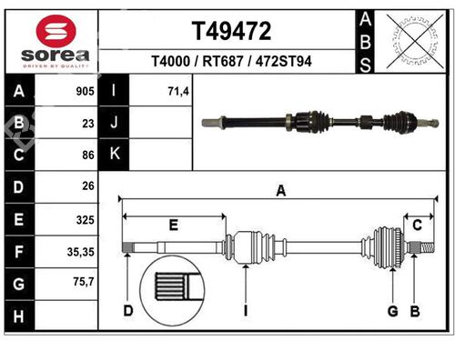 Right front driveshaft RENAULT CLIO V (B7_)  | BP24806341M39