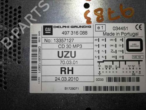 Radio OPEL CORSA D (S07) 1.3 CDTI (L08, L68) | BP4706745E6 