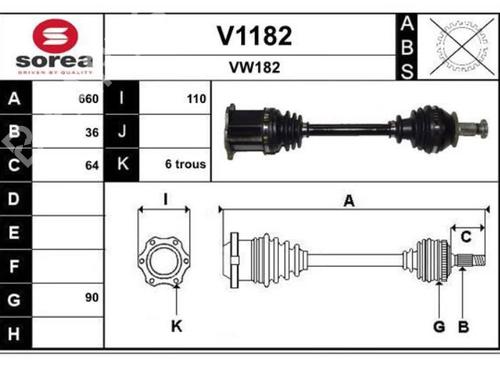 Left front driveshaft AUDI A1 Sportback (GBA) 30 TFSI | BP30761963M38 