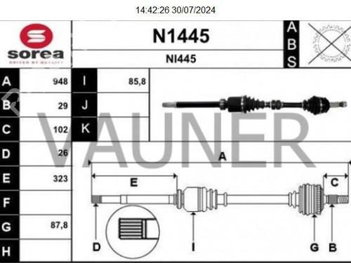 Right front driveshaft NISSAN QASHQAI II SUV (J11, J11_) 1.2 DIG-T | BP18919472M39 