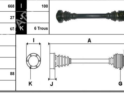 Right rear driveshaft BMW 1 (E87)  | BP14849463M41 