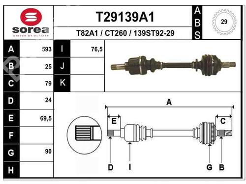 Left front driveshaft CITROËN XSARA (N1) 1.9 D | BP1179074M38 
