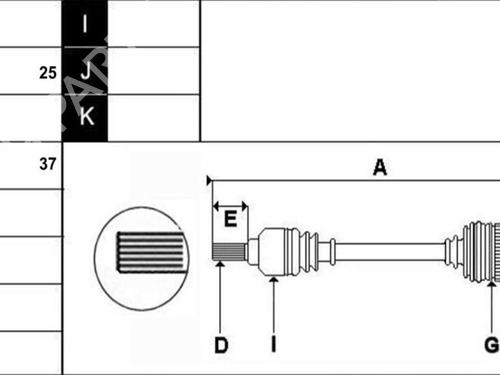 Left front driveshaft OPEL CORSA F (P2JO) 1.2 (68) | BP27624943M38 - Image 4