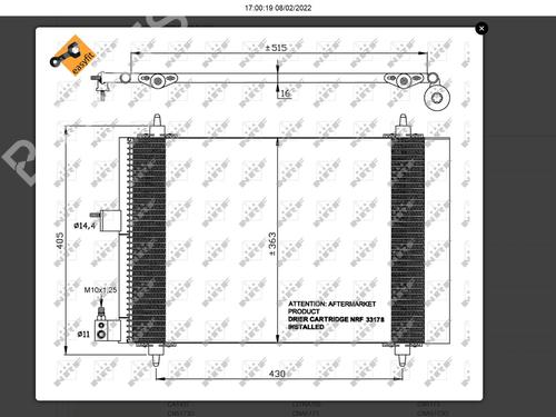 AC radiator CITROËN XSARA (N1)  | BP9077841M32 