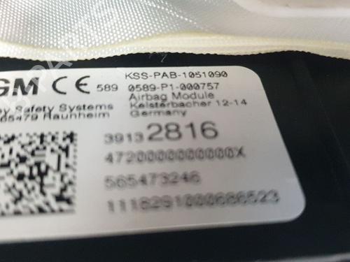 Airbag Kit OPEL ASTRA K (B16) 1.4 Turbo (68) | BP19426097C86 