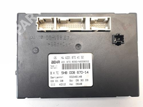 Used Electronic module MERCEDES-BENZ S-CLASS (W221, V221) S 320 CDI (221.022, 221.122) (235 hp) 9121757