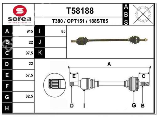 Right front driveshaft OPEL CORSA B (S93) 1.2 i (F08, F68, M68) | BP332487M39 