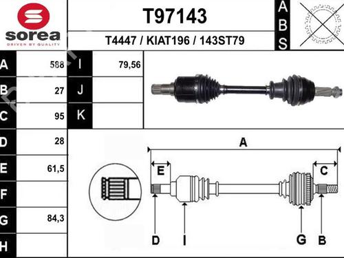 Left front driveshaft HYUNDAI IONIQ (AE) 1.6 GDI Hybrid | BP18091732M38 