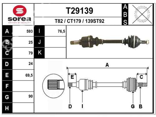 Left front driveshaft CITROËN XSARA (N1)  | BP331243M38 