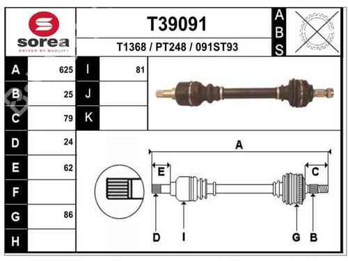 Antriebswelle links vorne CITROËN C4 I (LC_)  | BP346002M38 