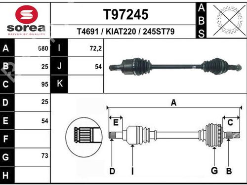 Right front driveshaft KIA RIO IV (YB, SC, FB) 1.25 | BP32868016M39  - Image 5