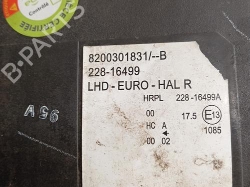 Used Right headlight Right headlight RENAULT MODUS / GRAND MODUS (F/JP0_) 1.2 (JP0C, JP0K, FP0C, FP0K, FP0P, JP0P, JP0T) (75 hp) 35923962 35923962