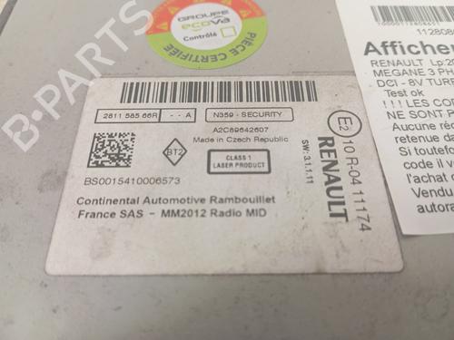 Display monitor RENAULT MEGANE III Grandtour (KZ0/1) 1.5 dCi (KZ09, KZ0D, KZ1G, KZ29, KZ14, KZ1W, KZ10, KZ1F,... | BP29338562C48