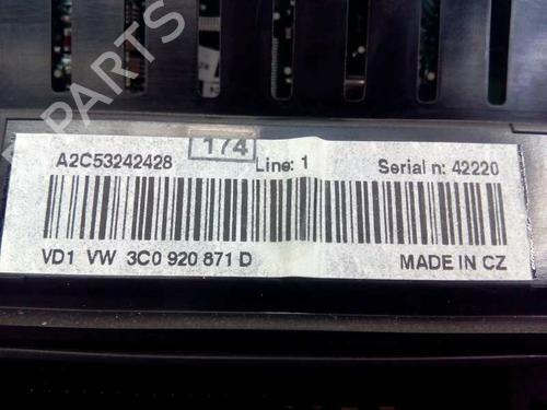 Instrument cluster VW PASSAT B6 (3C2) 1.4 TSI | BP2292792C47 