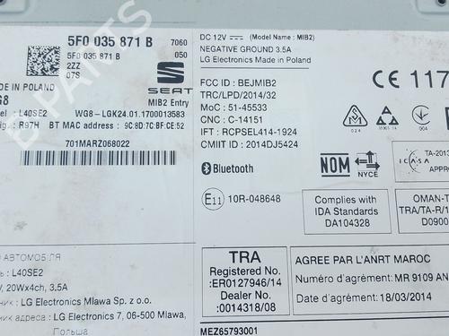 Radio SEAT IBIZA IV (6J5, 6P1) 1.2 TSI | BP29887455E6 