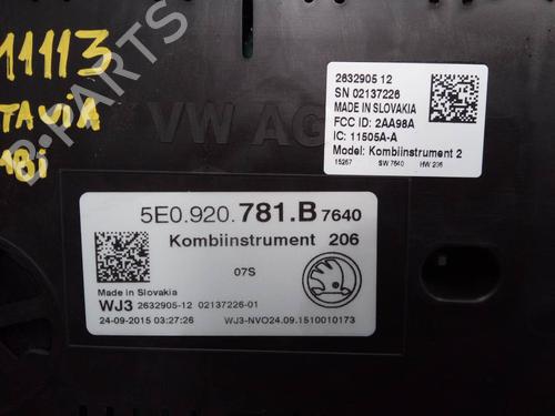 Instrument cluster SKODA OCTAVIA III Combi (5E5, 5E6) 1.6 TDI | BP13416790C47 