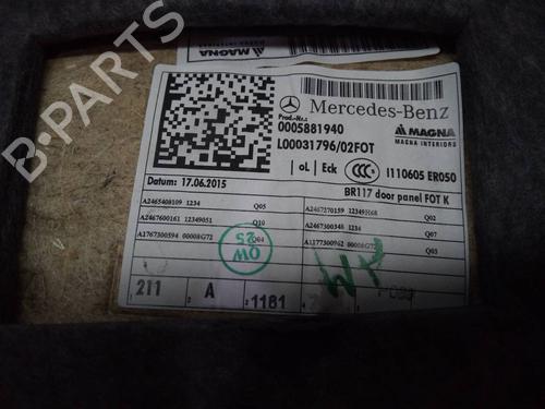 Rear left panel MERCEDES-BENZ CLA Shooting Brake (X117) CLA 200 (117.943) | BP8822668C60 